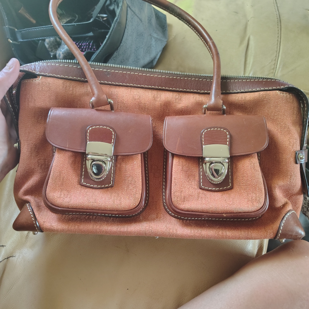 Dooney & Bourke Tan and Brown Satchel